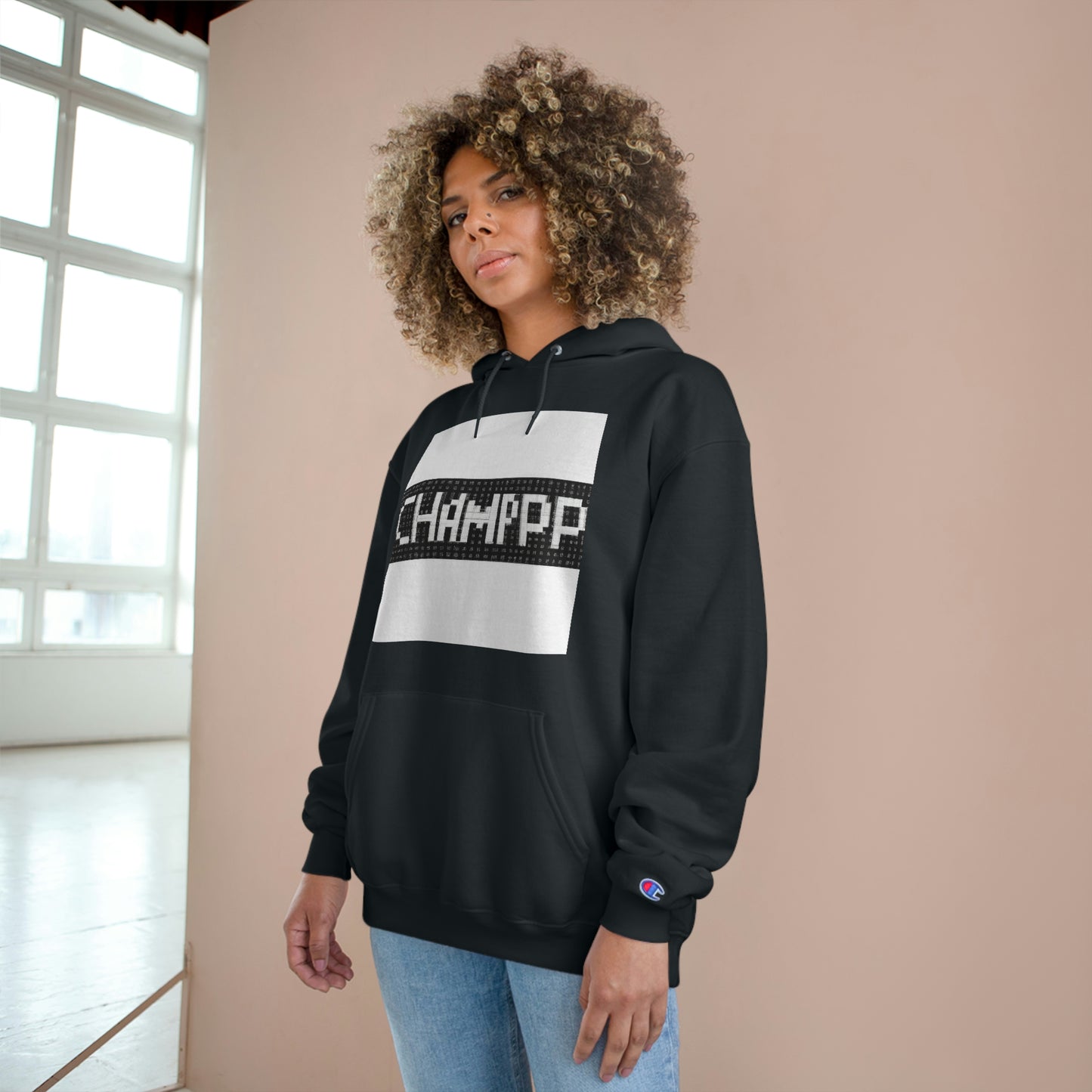 CHAMPPP Logo 11 (Pixel) - AI Art - Champion Hoodie