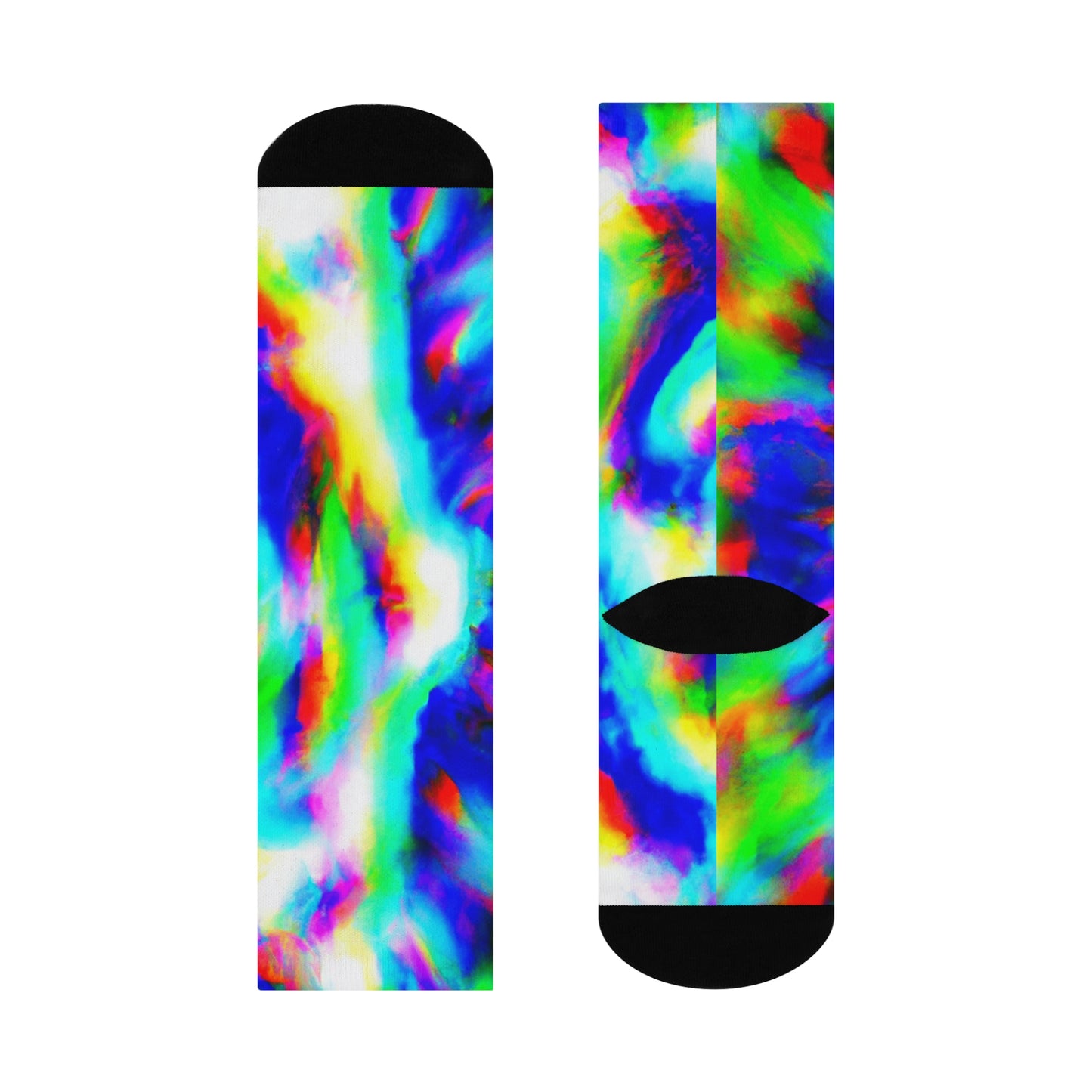 Hyperwave Tie-Dye 8 - AI Art - Crew Socks