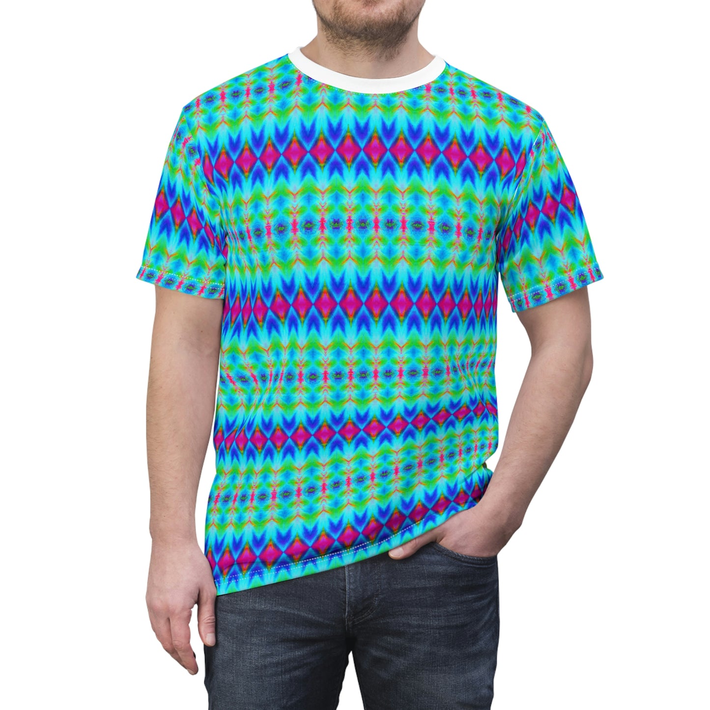 Hyperwave Argyle 1 - AI Art - T-Shirt