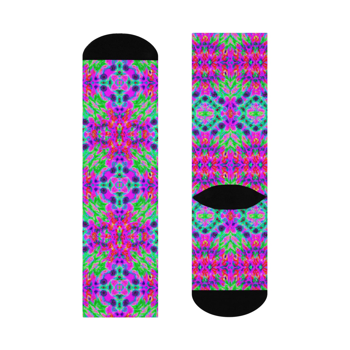 Hyperwave Fractal 5 - AI Art - Crew Socks