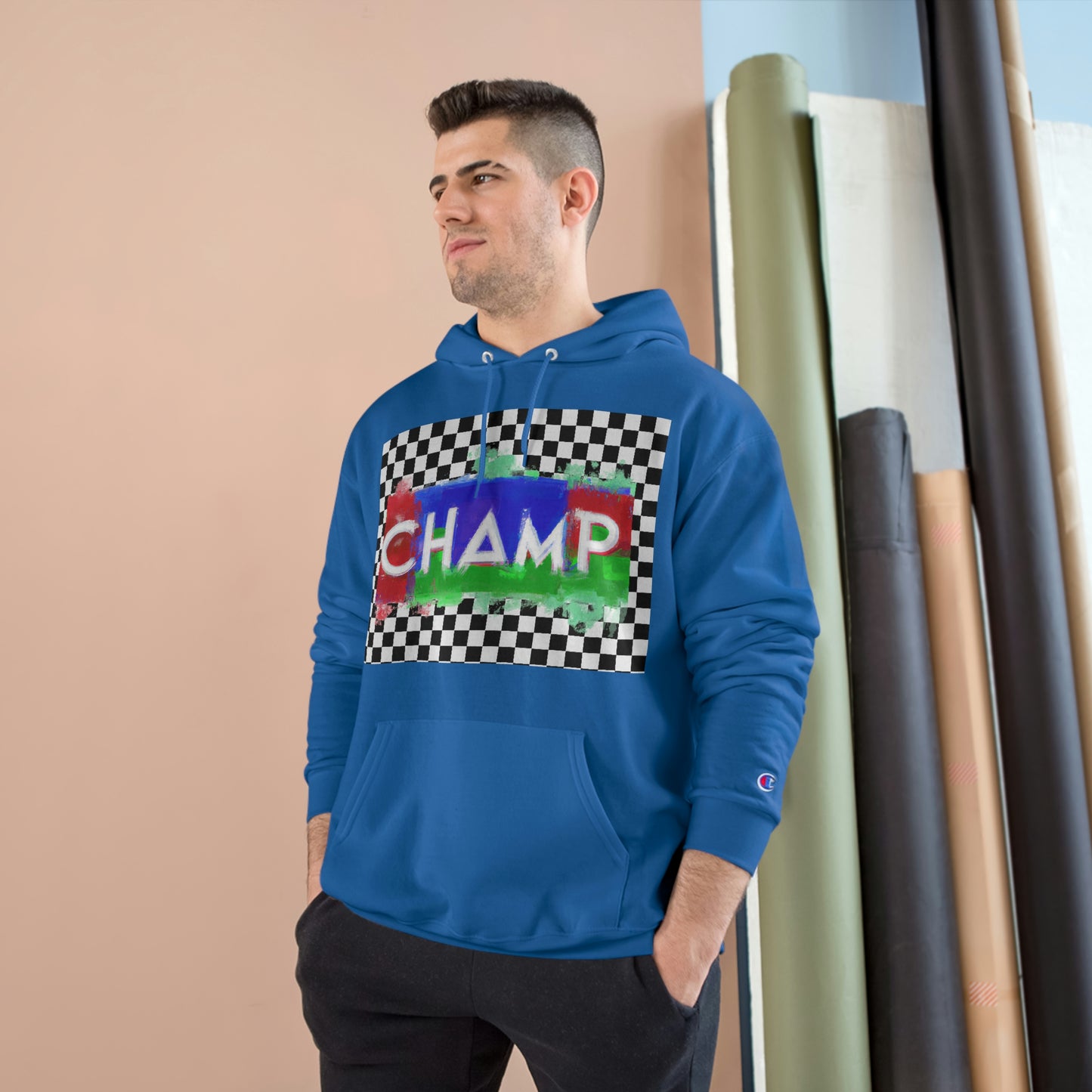 Checkered Flag (CHAMP Logo 1) - Champion Hoodie