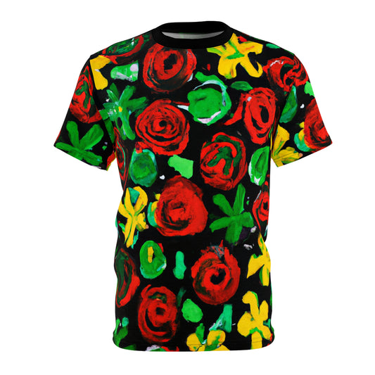 Paintbrush Floral Acrylic - AI Art - T-Shirt