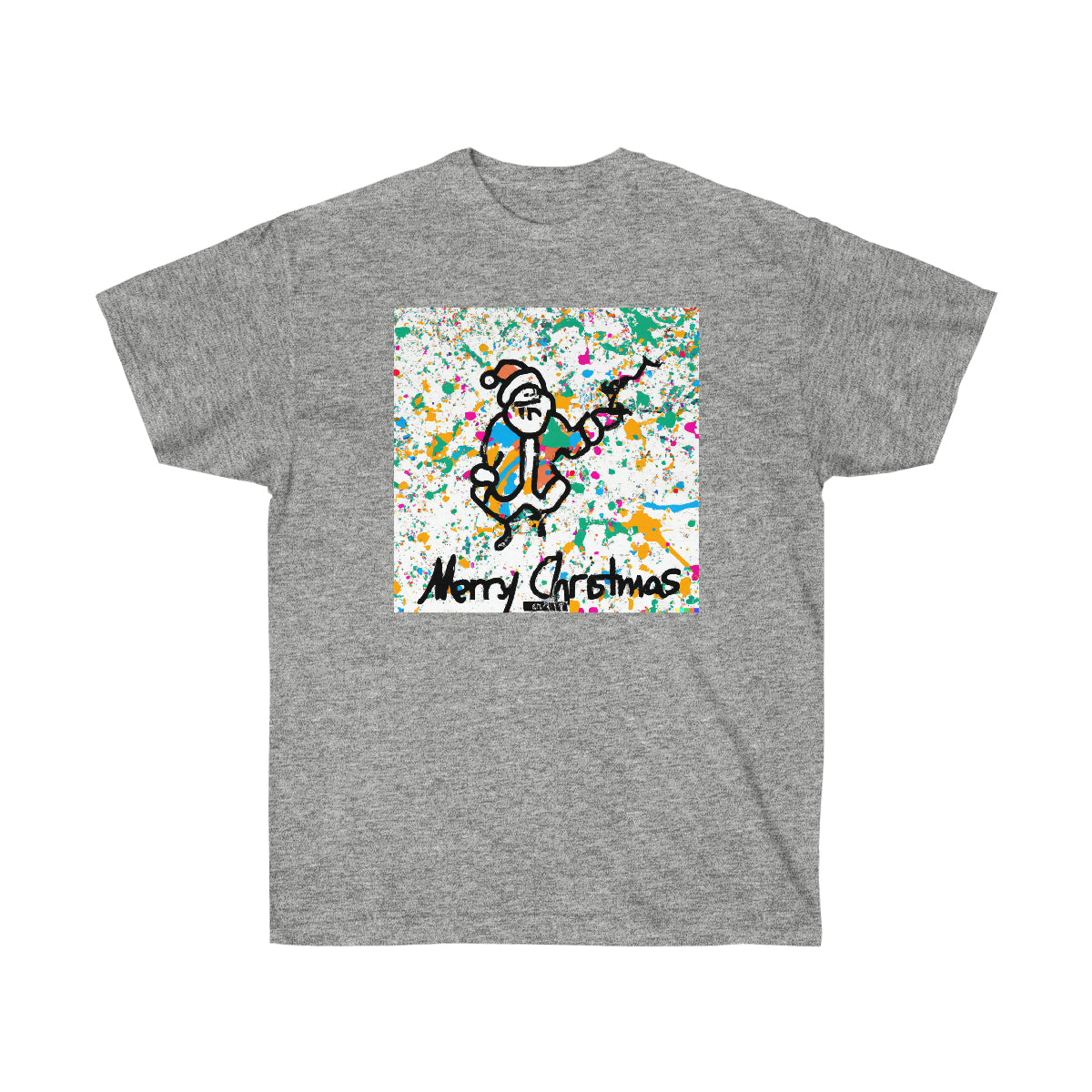 Pollock Style Santa v.3 "Merry Christmas - AI Art - Ultra Cotton Tee