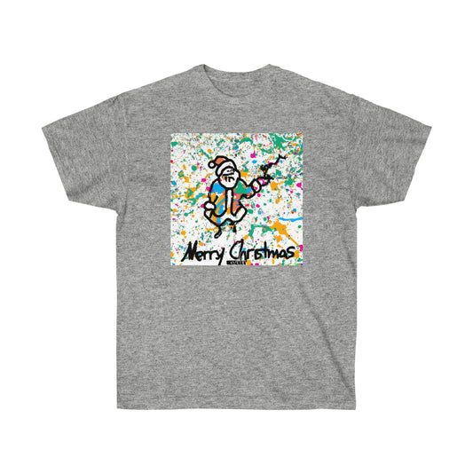 Pollock Style Santa v.3 "Merry Christmas - AI Art - Ultra Cotton Tee