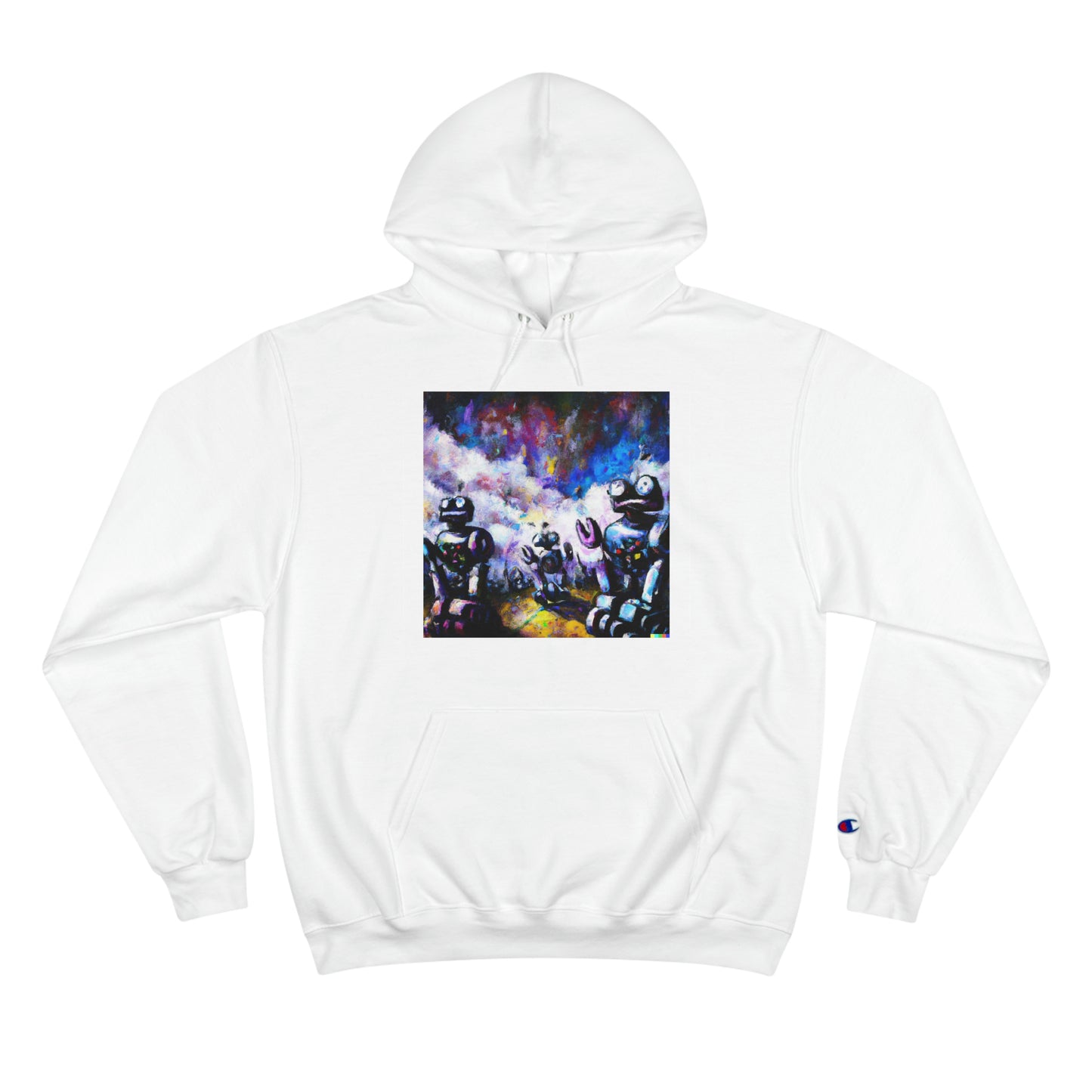 Robots in Space 3 - AI Art - Champion Hoodie