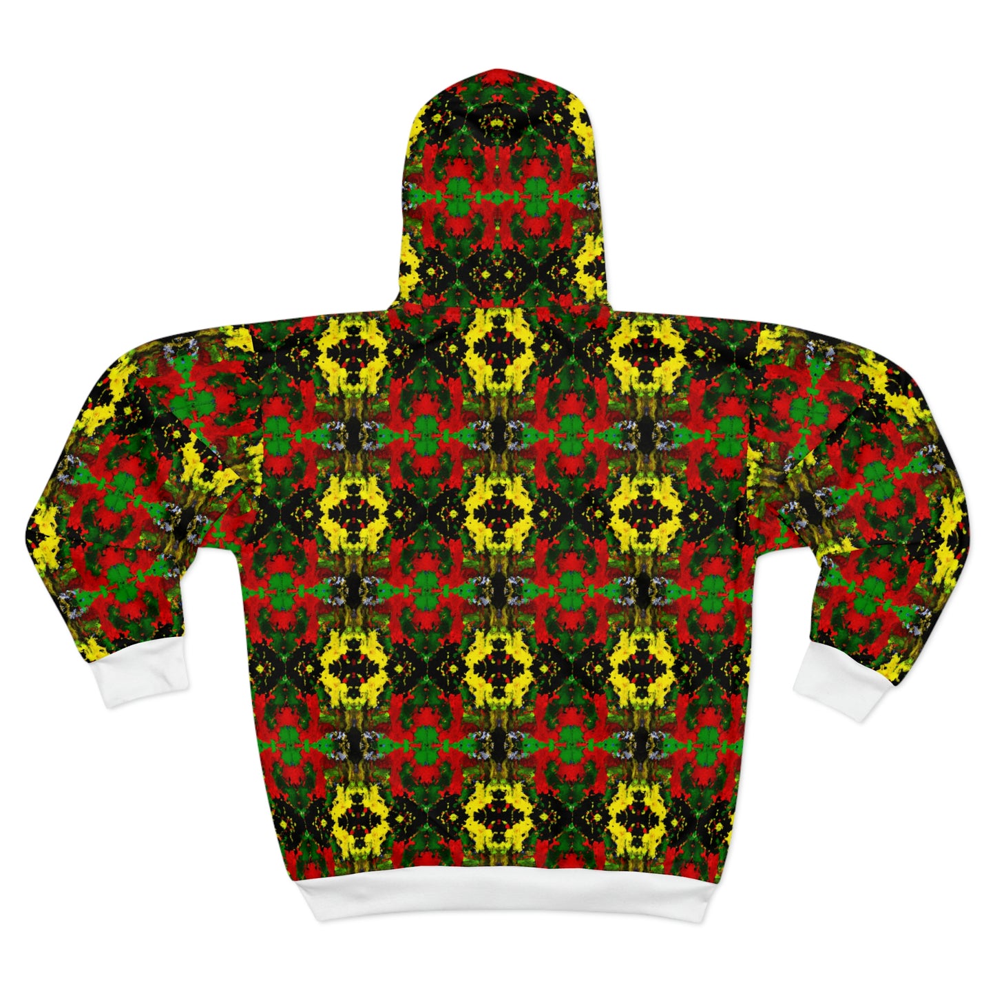 Rasta Kaleidescope 3 - AI Art - Zip Hoodie