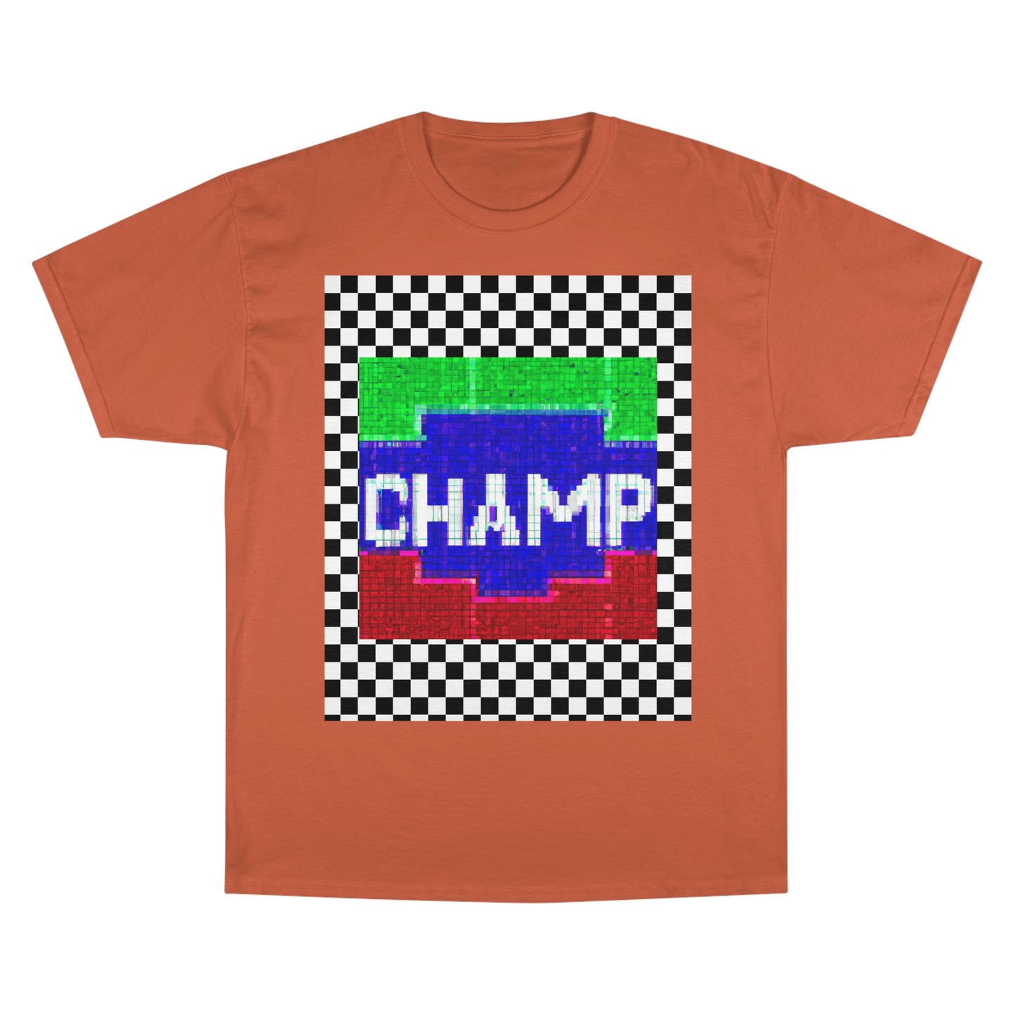 Checkered (CHAMP Logo 2 8-bit) - Champion T-Shirt