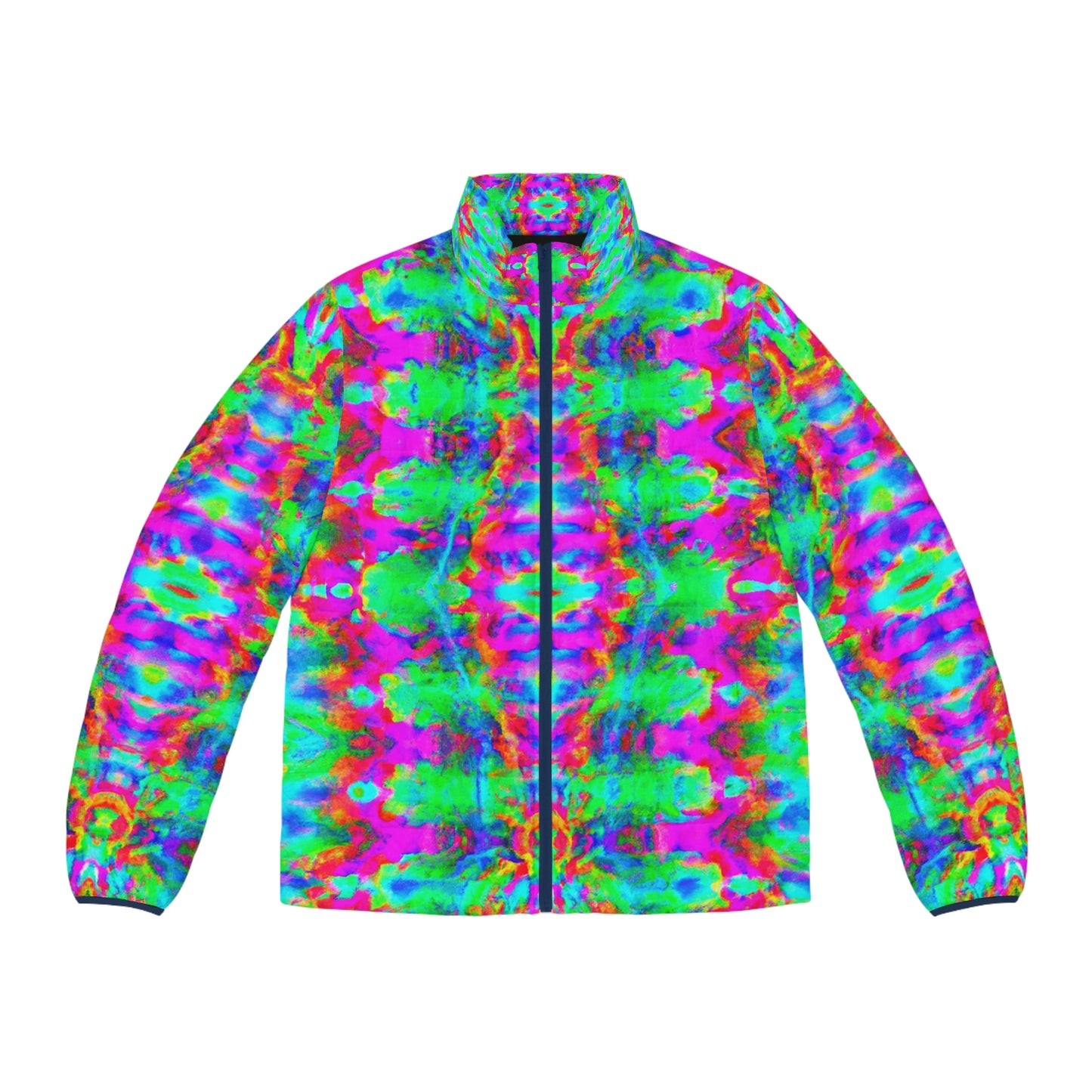 Hyperwave Tie-Dye 5 Spaceballer Jacket - AI Art - Men's Puffer Jacket