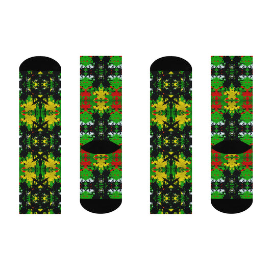 Rasta Star 1 - AI Art - Crew Socks