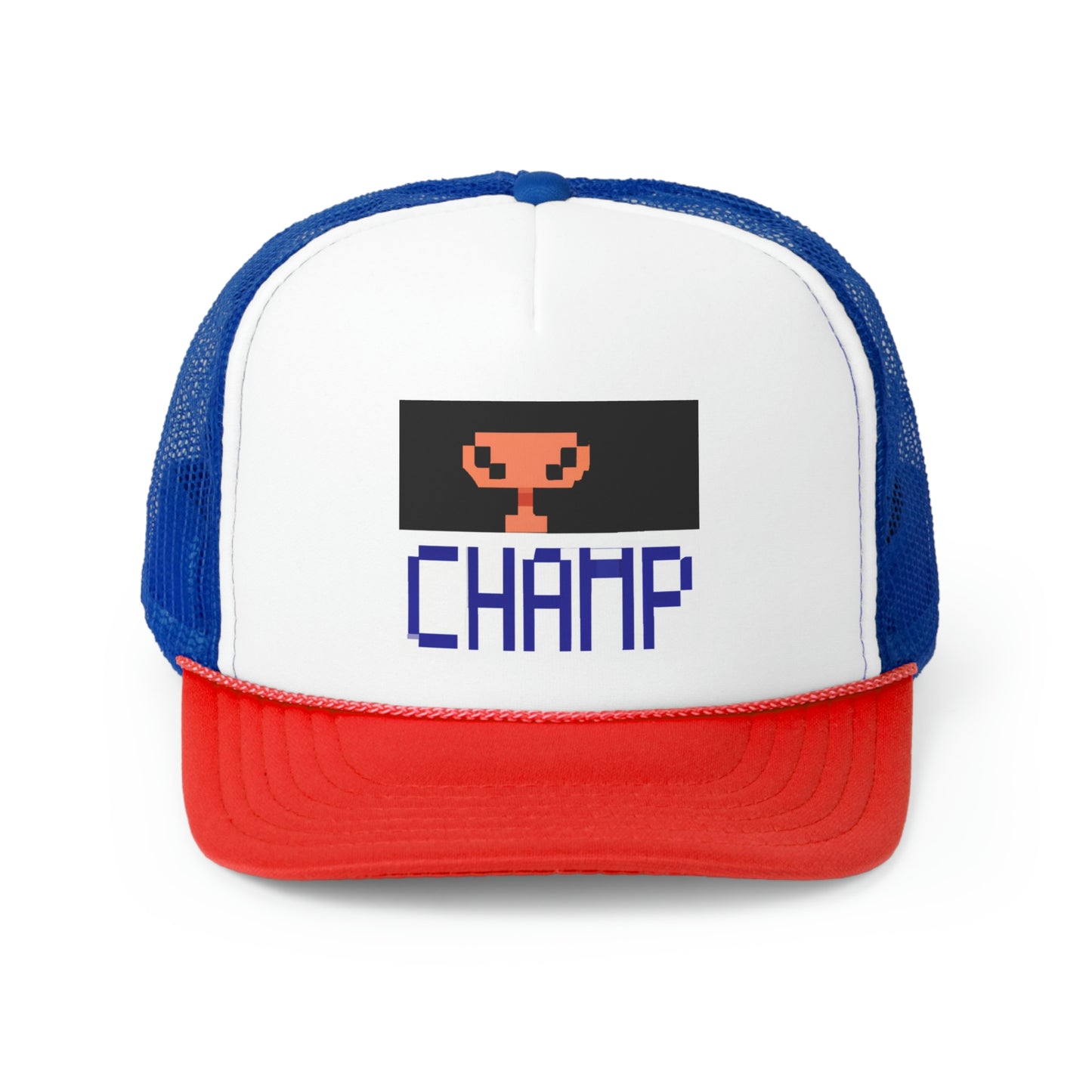 CHAMP Trophy Logo (Pixel) - AI Art - Trucker Hats