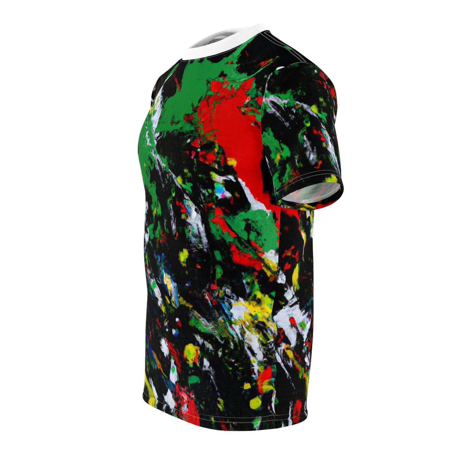 Rasta Acrylic Paint Splatter - AI Art - T-Shirt