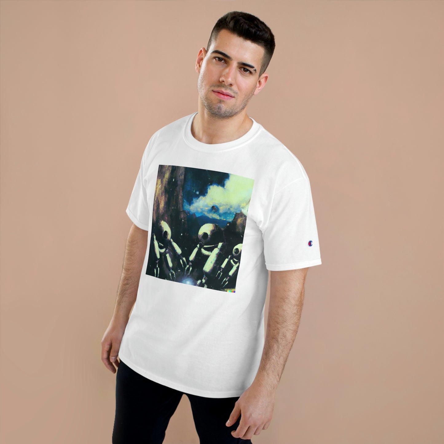 Robots in Space 2 - AI Art - Champion T-Shirt