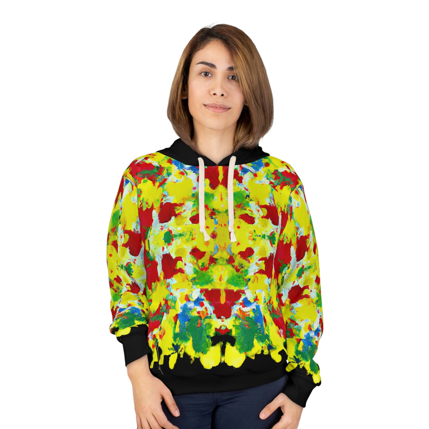 Rasta Acrylic Splatter XW 2 -  AI Art - Pullover Hoodie