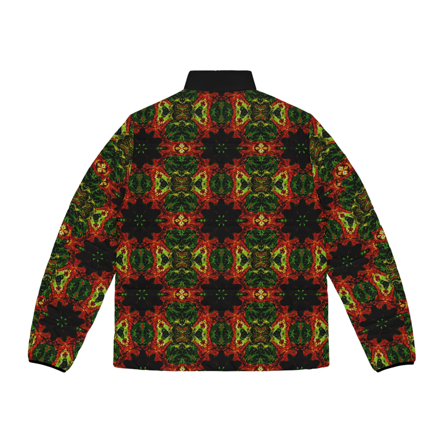 Rasta Blossom Pattern 1 Spaceballer Jacket - AI Art - Men's Puffer Jacket