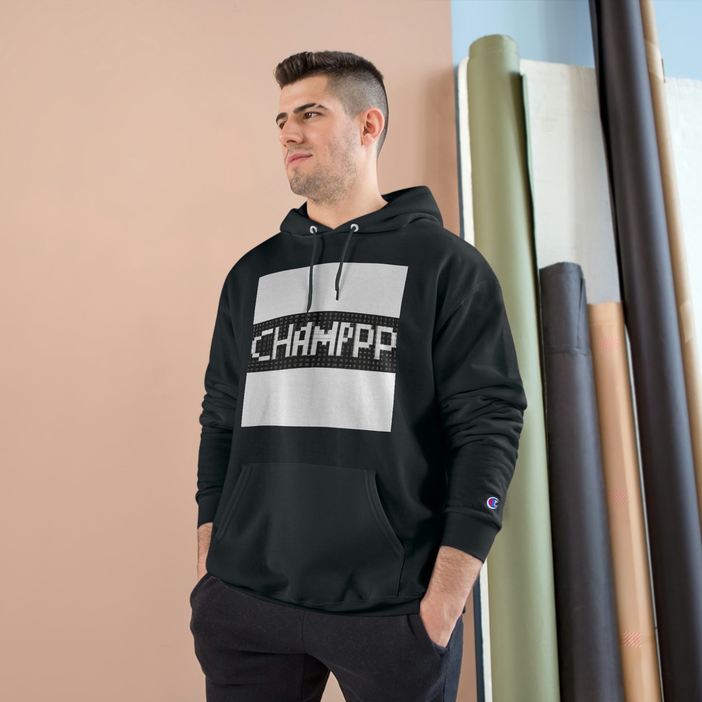 CHAMPPP Logo 11 (Pixel) - AI Art - Champion Hoodie