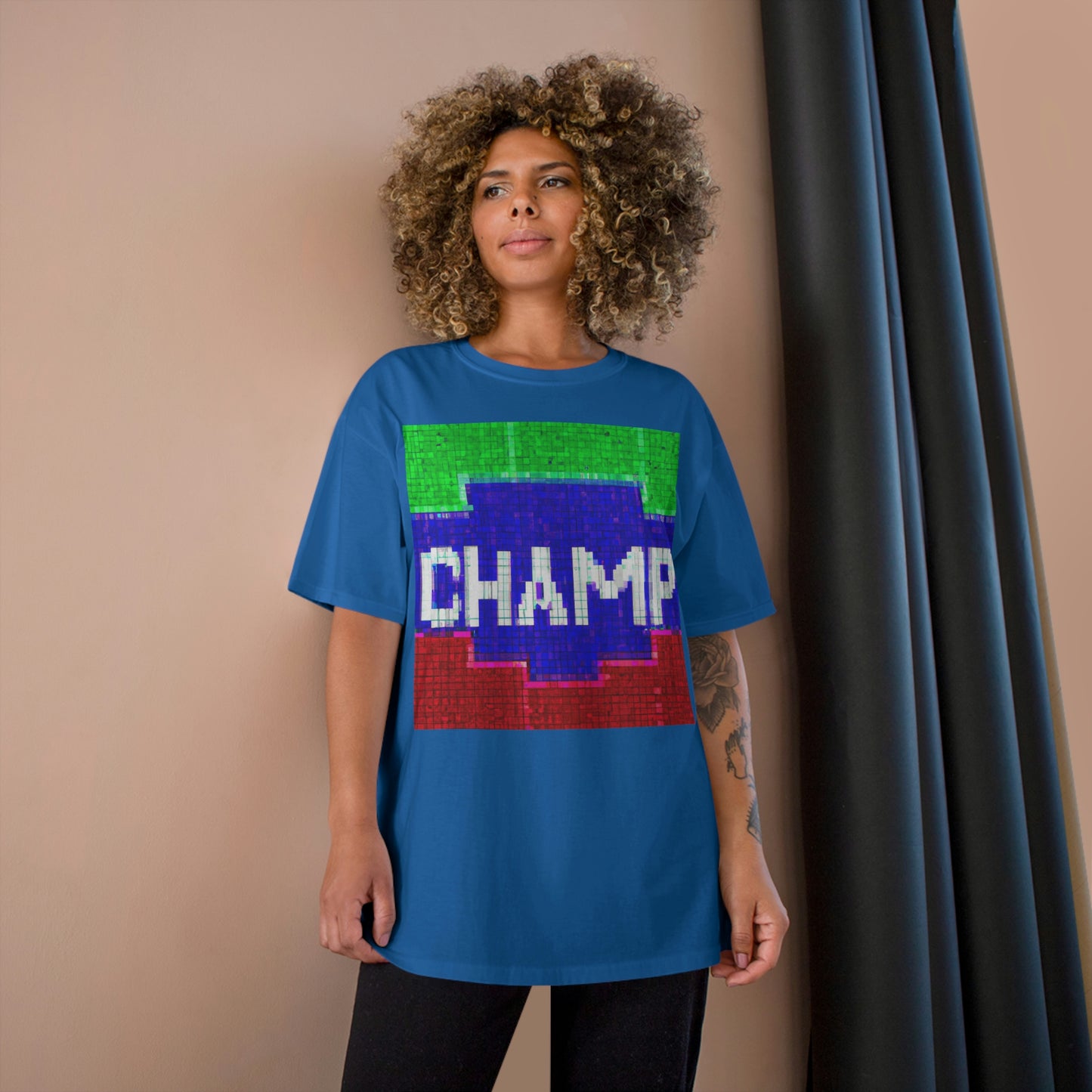 CHAMP (Alt Logo 4 Pixel) - AI Art - Champion T-Shirt