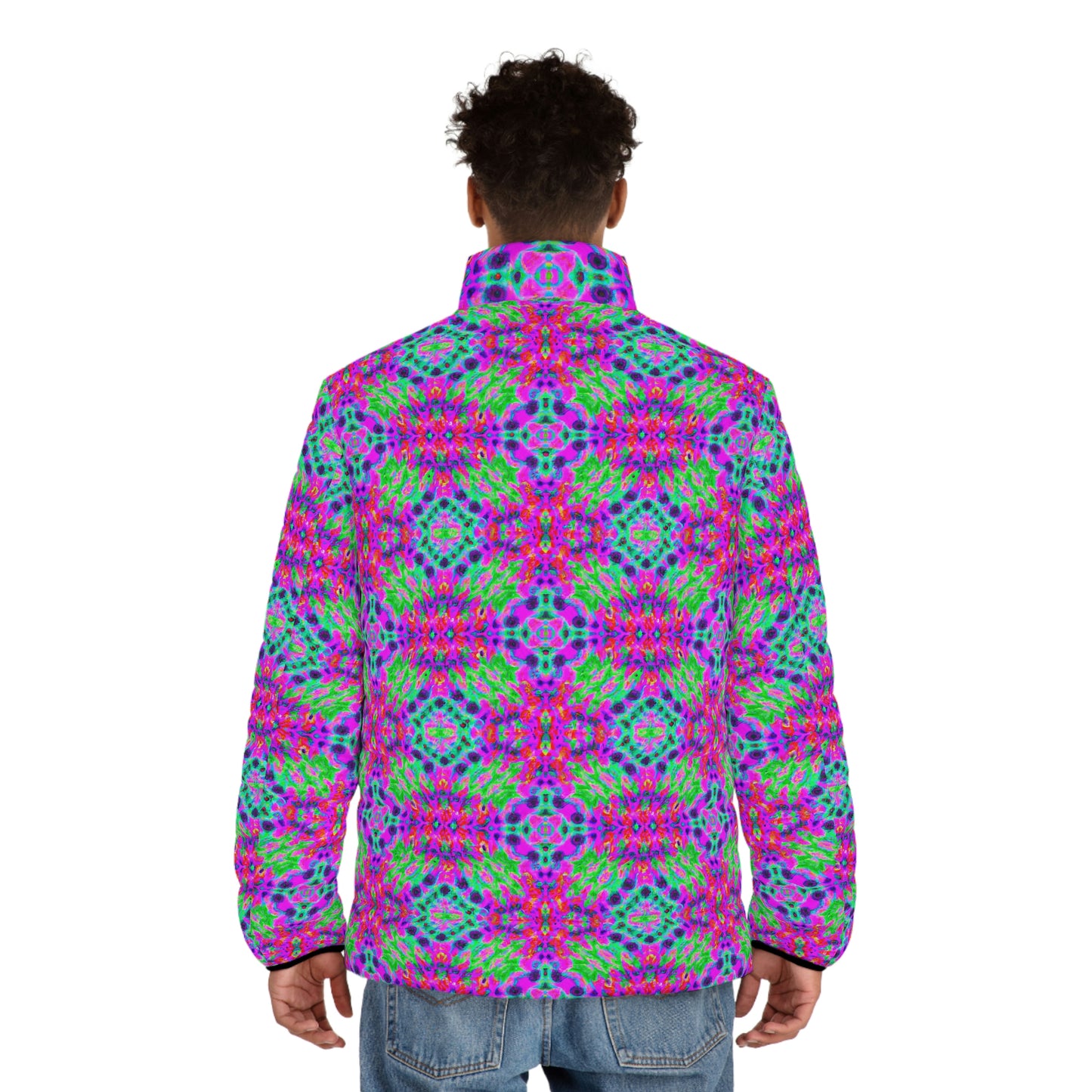 Hyperwave Fractal 5 Spaceballer Jacket - AI Art - Men's Puffer Jacket