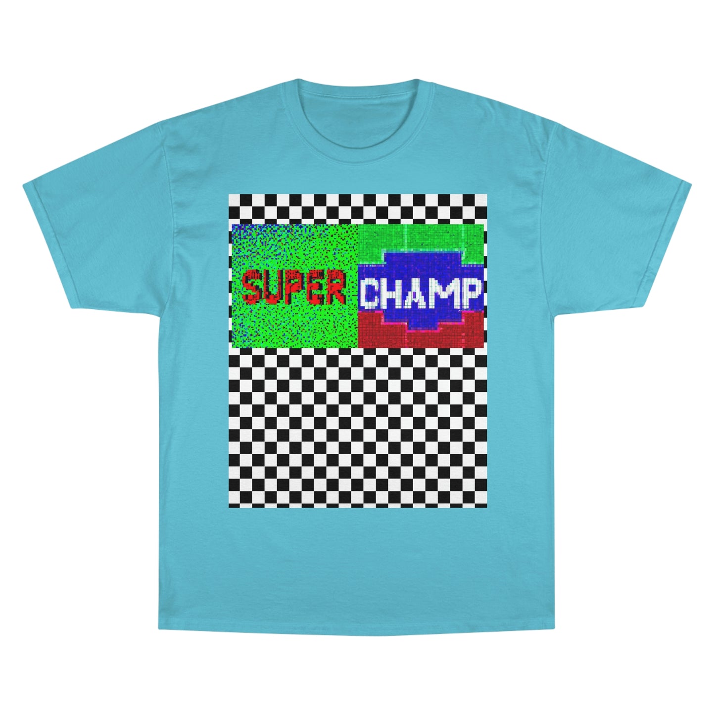 Checkered (SUPER CHAMP Logo 2 8-bit) - Champion T-Shirt