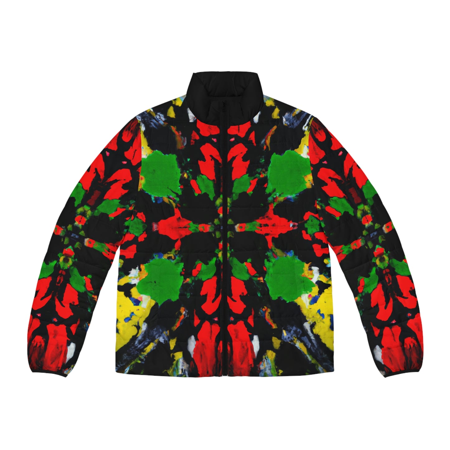 Rasta Quad Symmetry 1 Spaceballer Jacket - AI Art - Men's Puffer Jacket