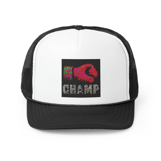 CHAMP (Alt Logo 3 Pixel Art Boxing Glove) - AI Art - Trucker Hats