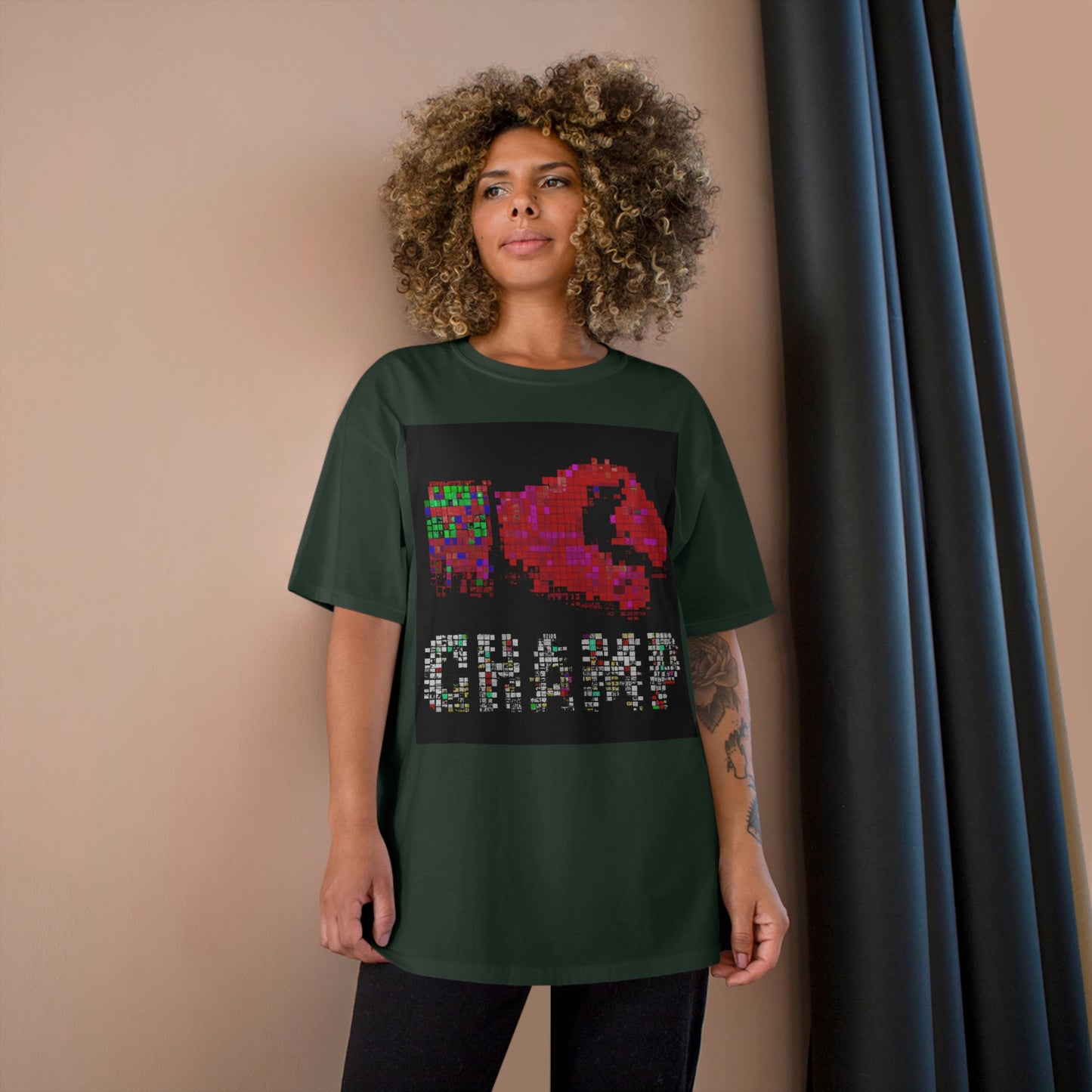 CHAMP (Alt Logo 3 Pixel) - AI Art - Champion T-Shirt