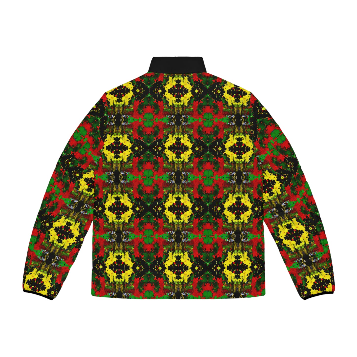 Rasta Kaleidescope 3 Spaceballer Jacket - AI Art - Men's Puffer Jacket