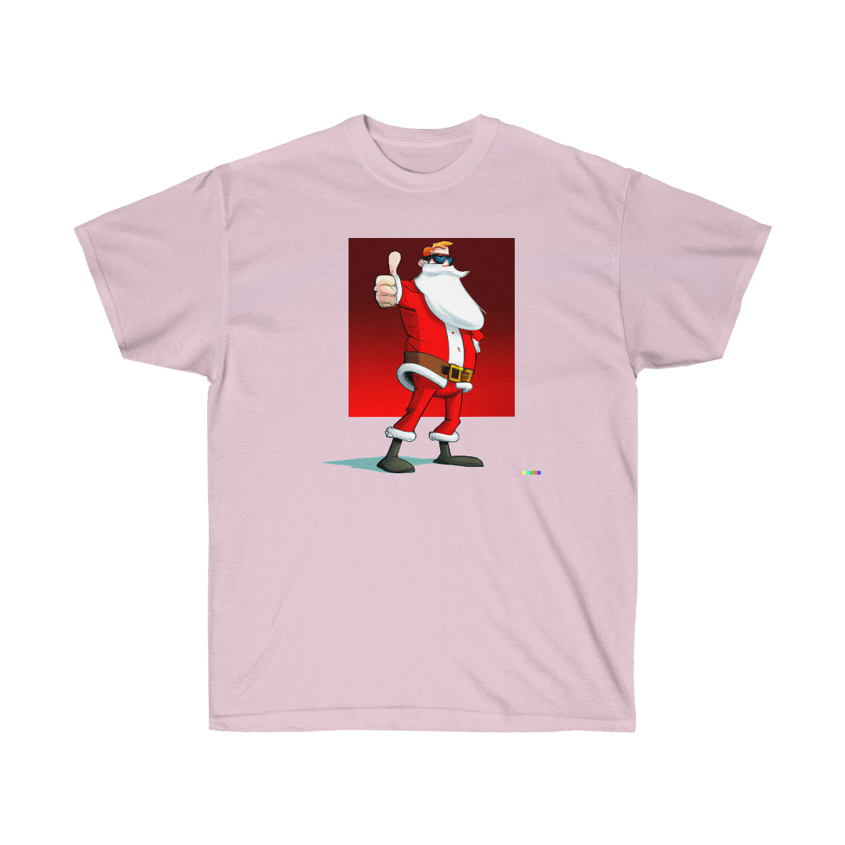 Santa in his 40's (Shades, Thumbs Up) - AI Cartoon Art - Ultra Cotton Tee