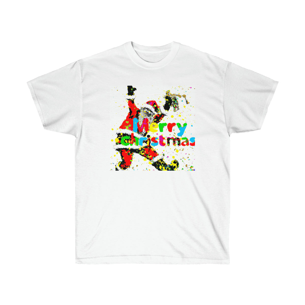 Pollock Style Santa v.5 "Merry christmas" - AI Art - Ultra Cotton Tee