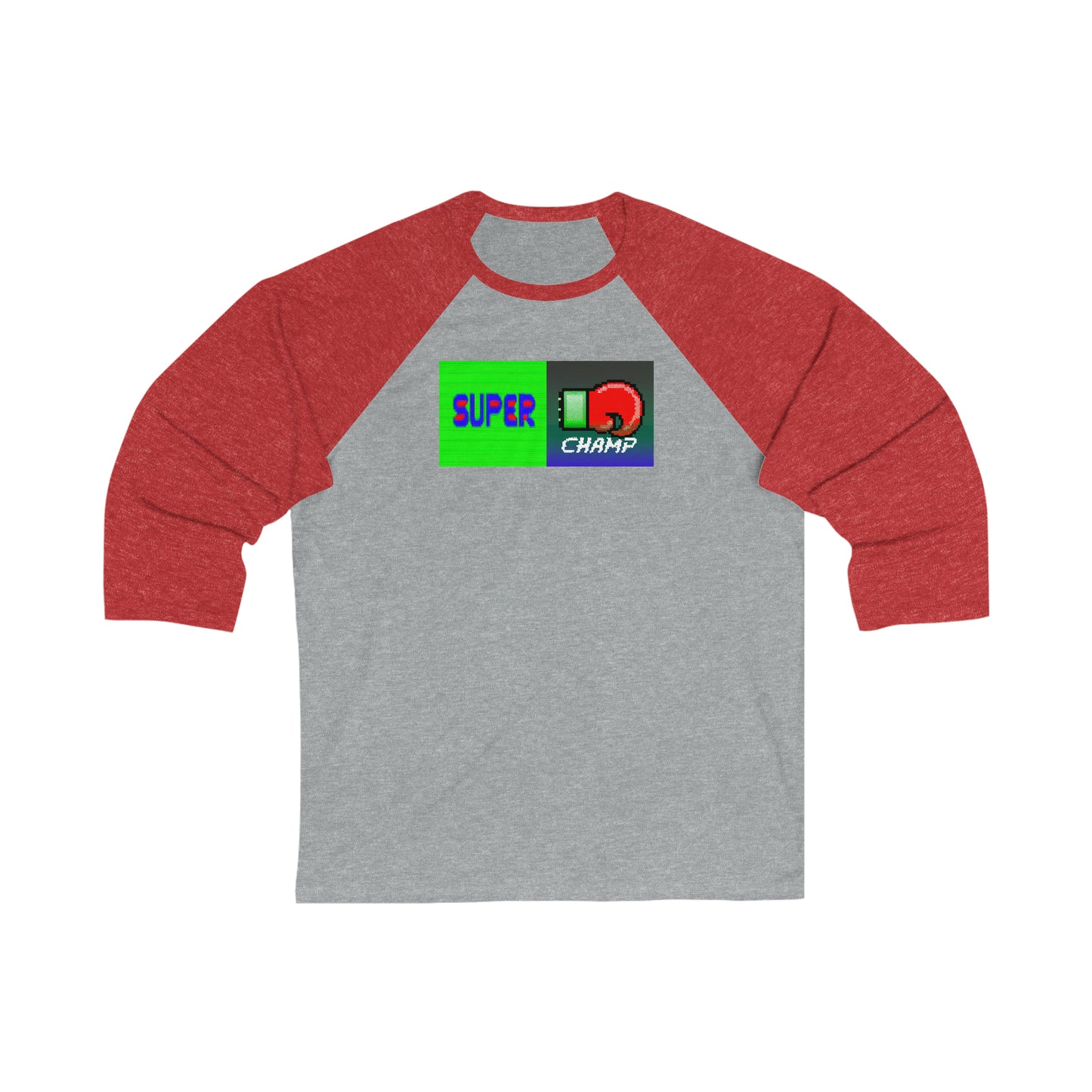 SUPER CHAMP (Alt Logo 1) - AI Art - 3\4 Sleeve Baseball Tee