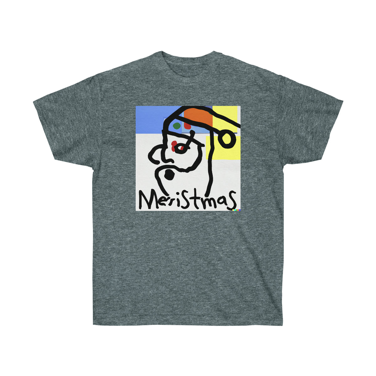 Picasso Style Cubist Santa Claus "Meristmas" - AI Art - Ultra Cotton Tee