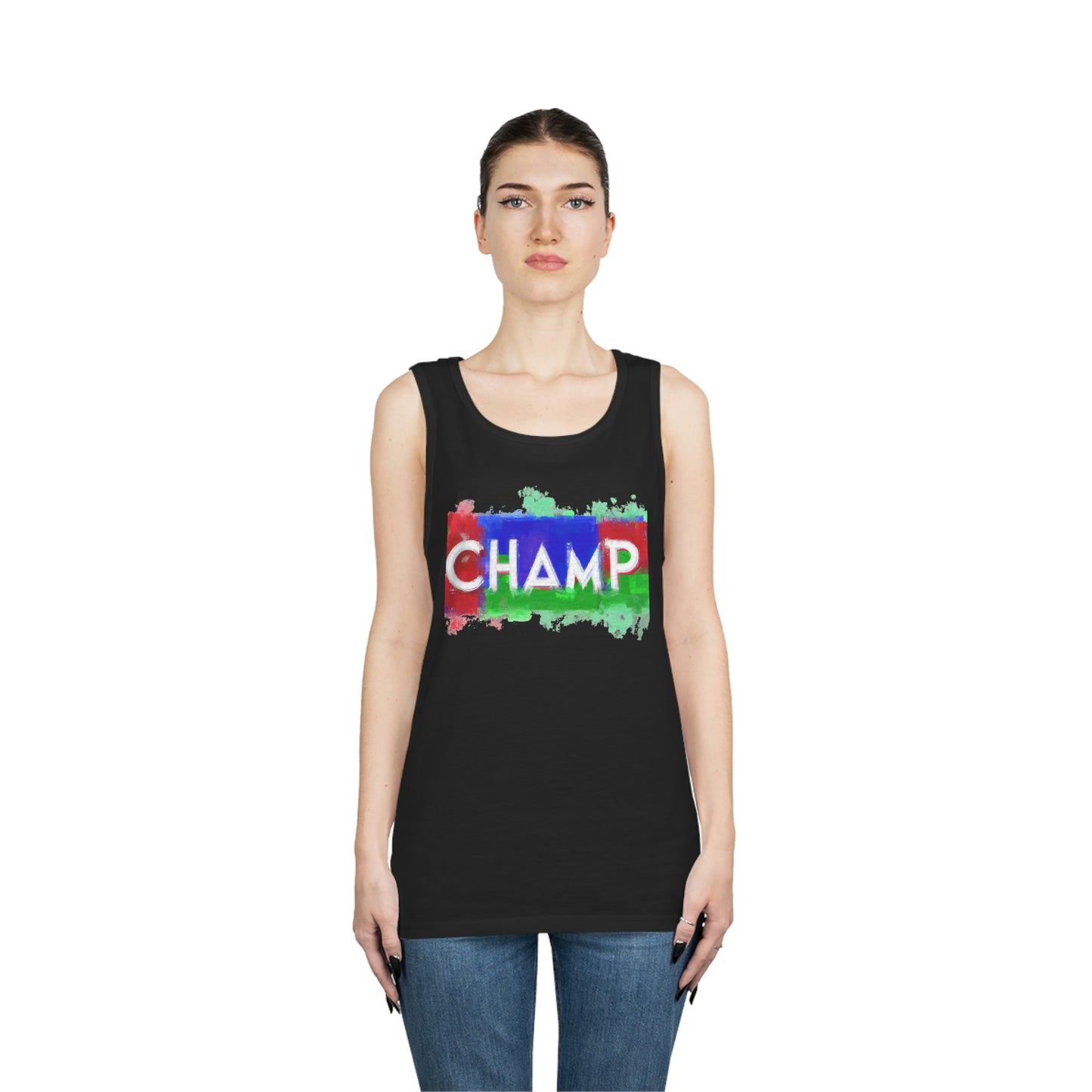 CHAMP 1 (SuperChamp Logo) - AI Art - Gildan Heavy Cotton Tank Top