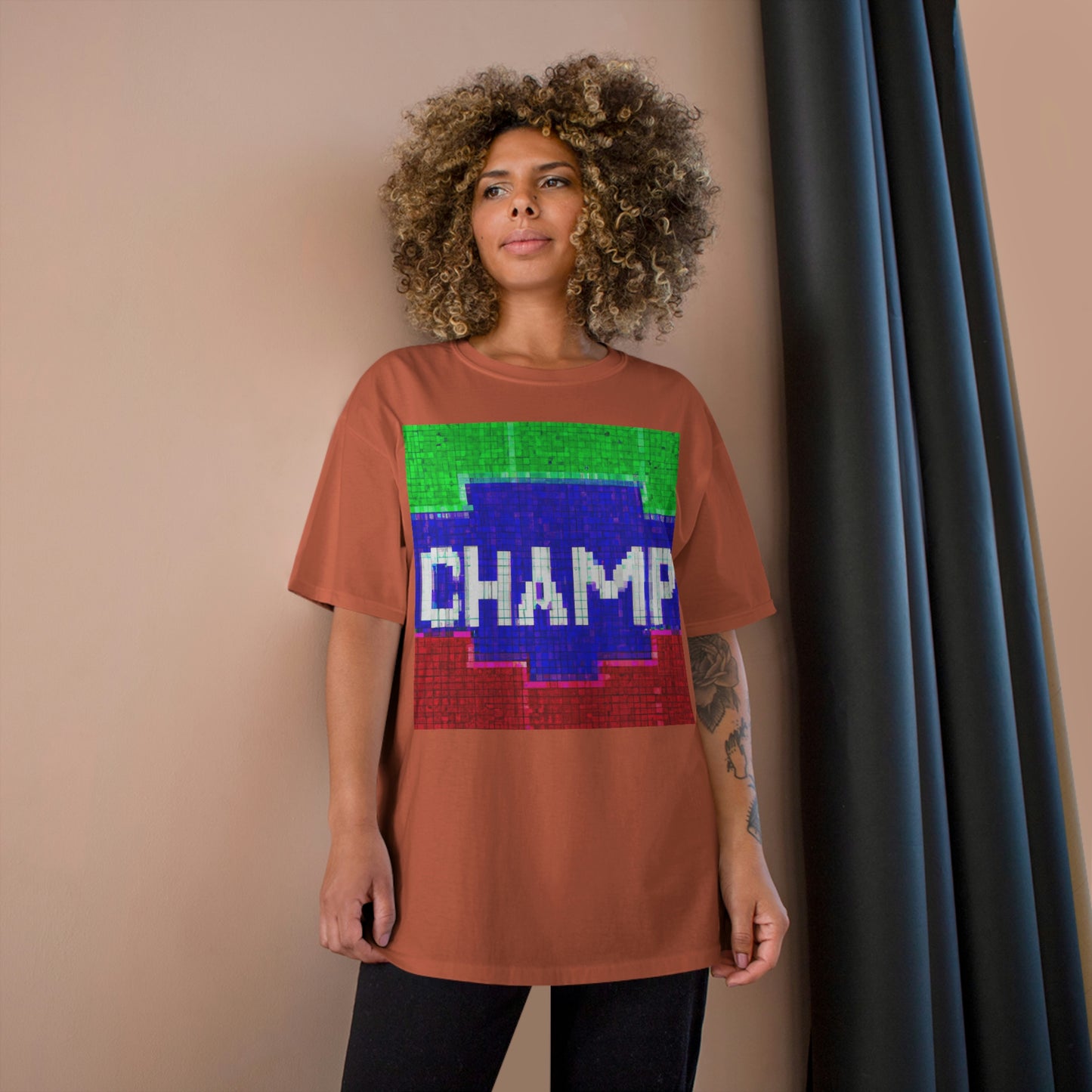 CHAMP (Alt Logo 4 Pixel) - AI Art - Champion T-Shirt