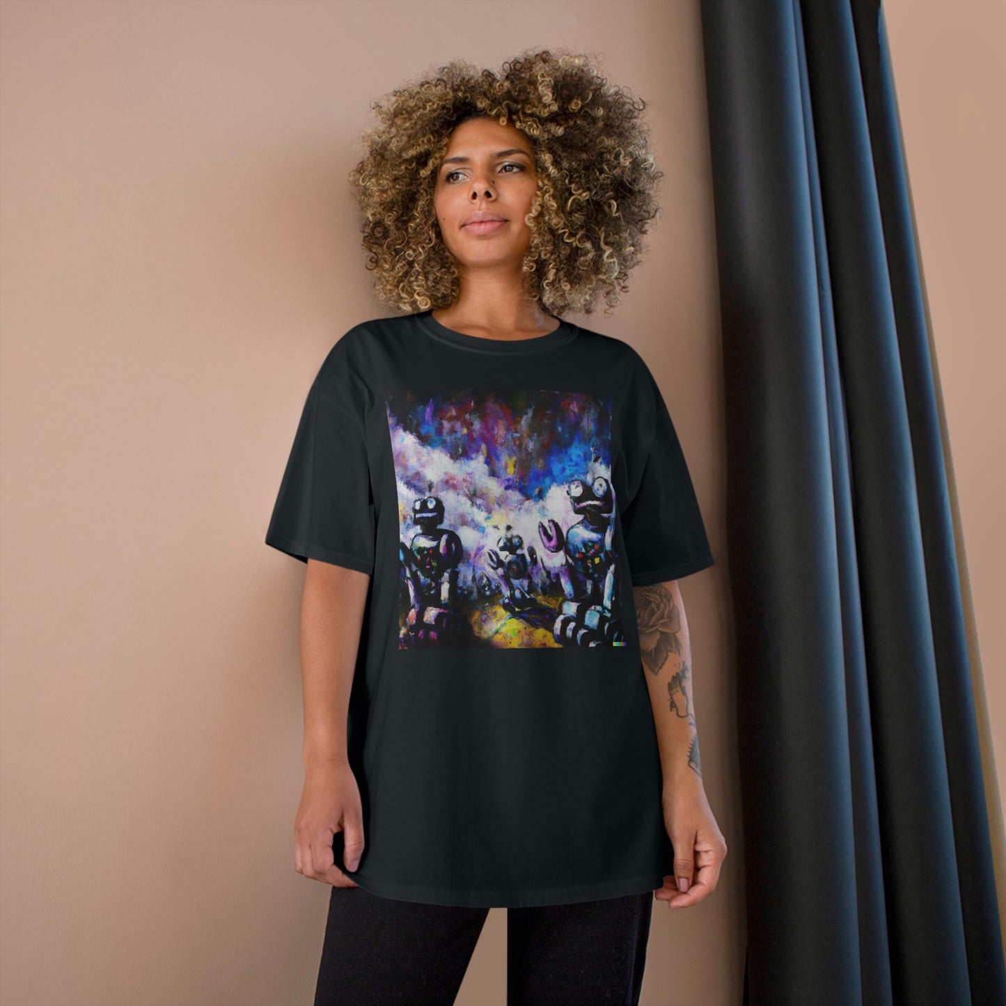 Robots in Space 3 - AI Art - Champion T-Shirt