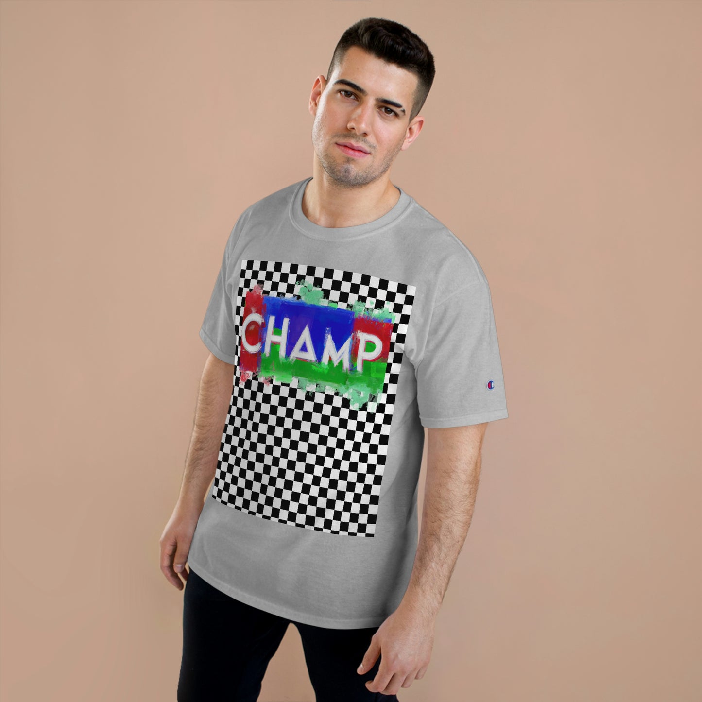 Checkered (CHAMP Logo 1) - Champion T-Shirt