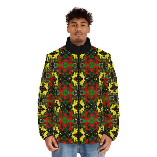 Rasta Kaleidescope 3 Spaceballer Jacket - AI Art - Men's Puffer Jacket