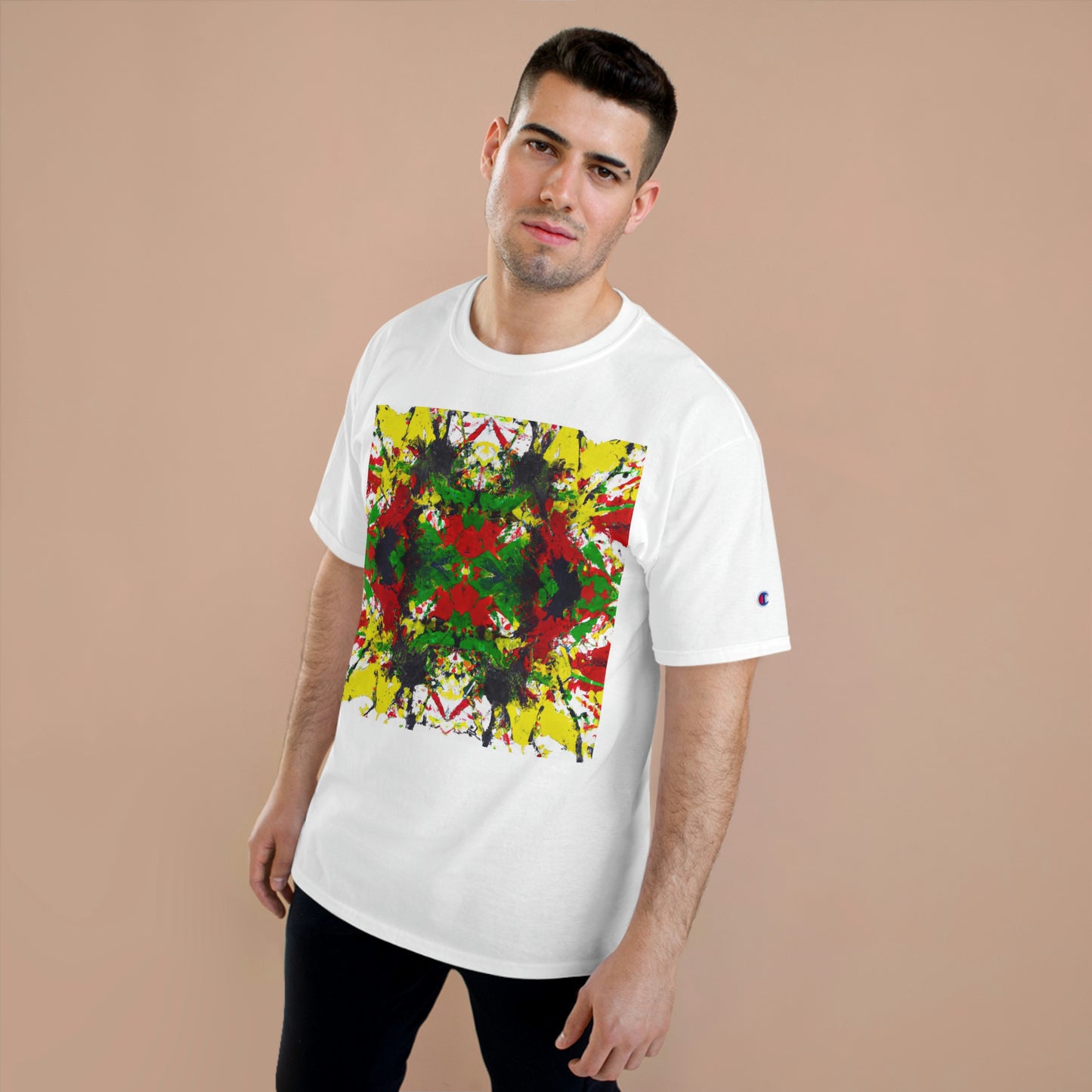 Rasta Acrylic Splatter 3 - AI Art - Champion T-Shirt