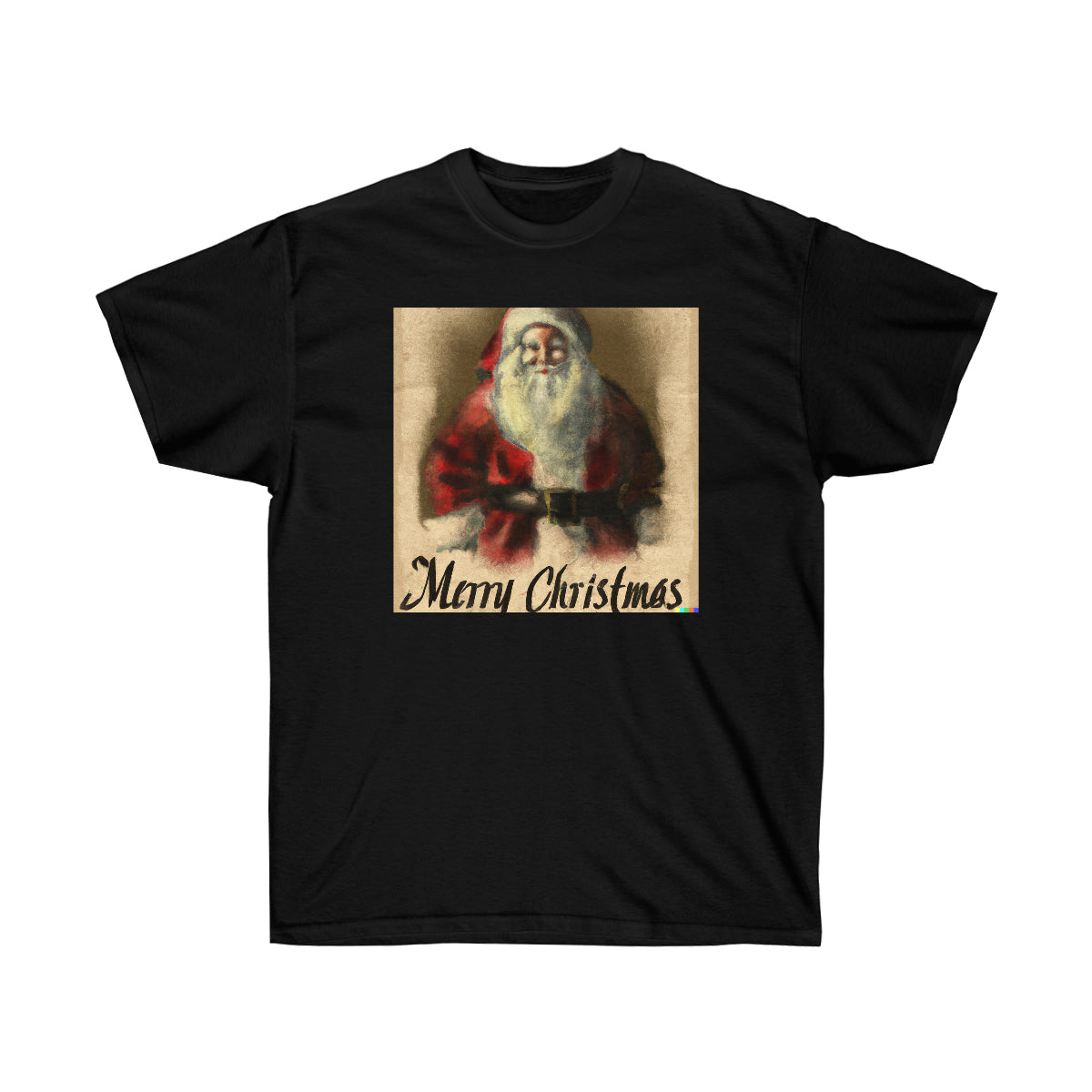 DaVinci Style Painting of Santa Claus "Merry Christmas" - AI Art - Ultra Cotton Tee