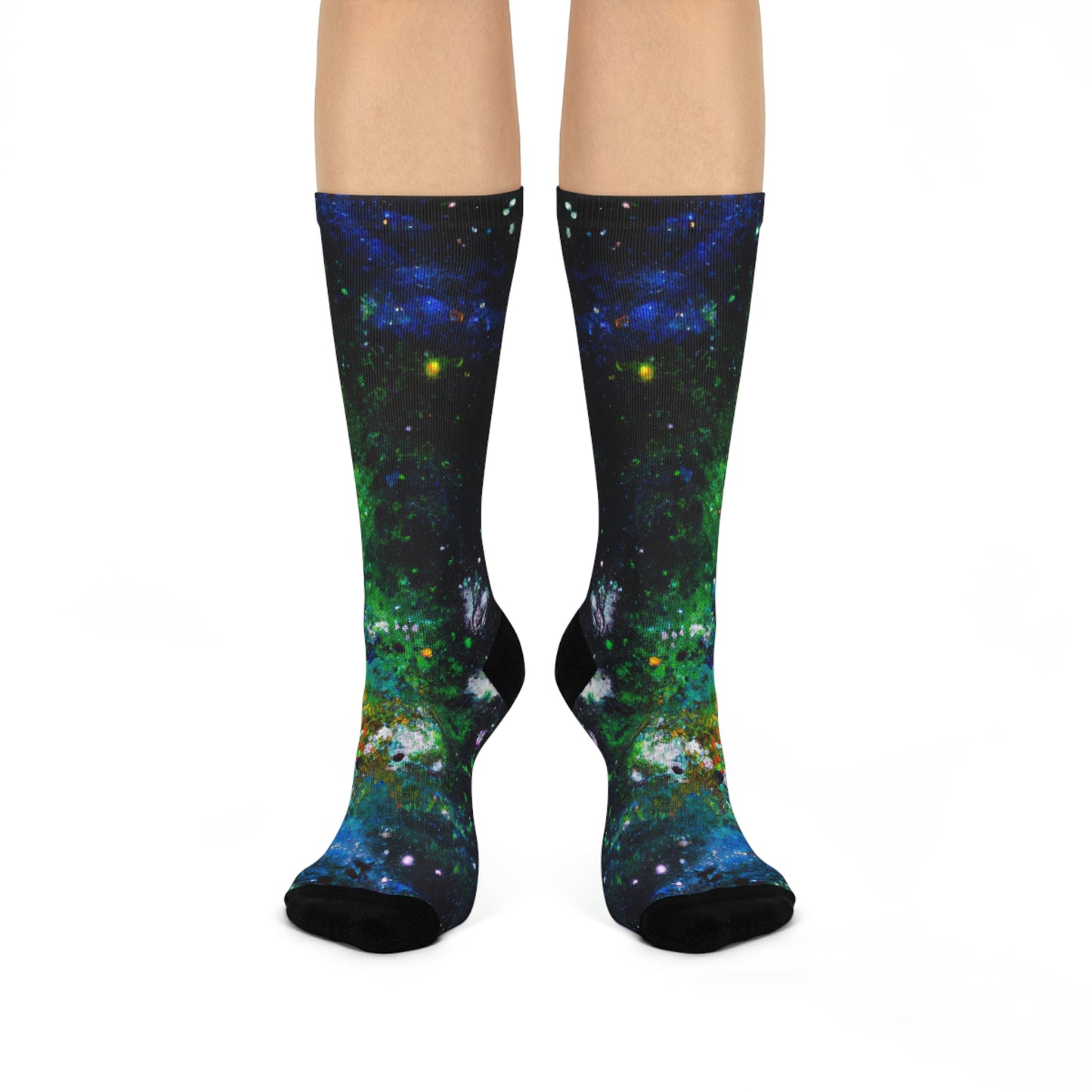 Nebula 1 - AI Art - Cushioned Crew Socks