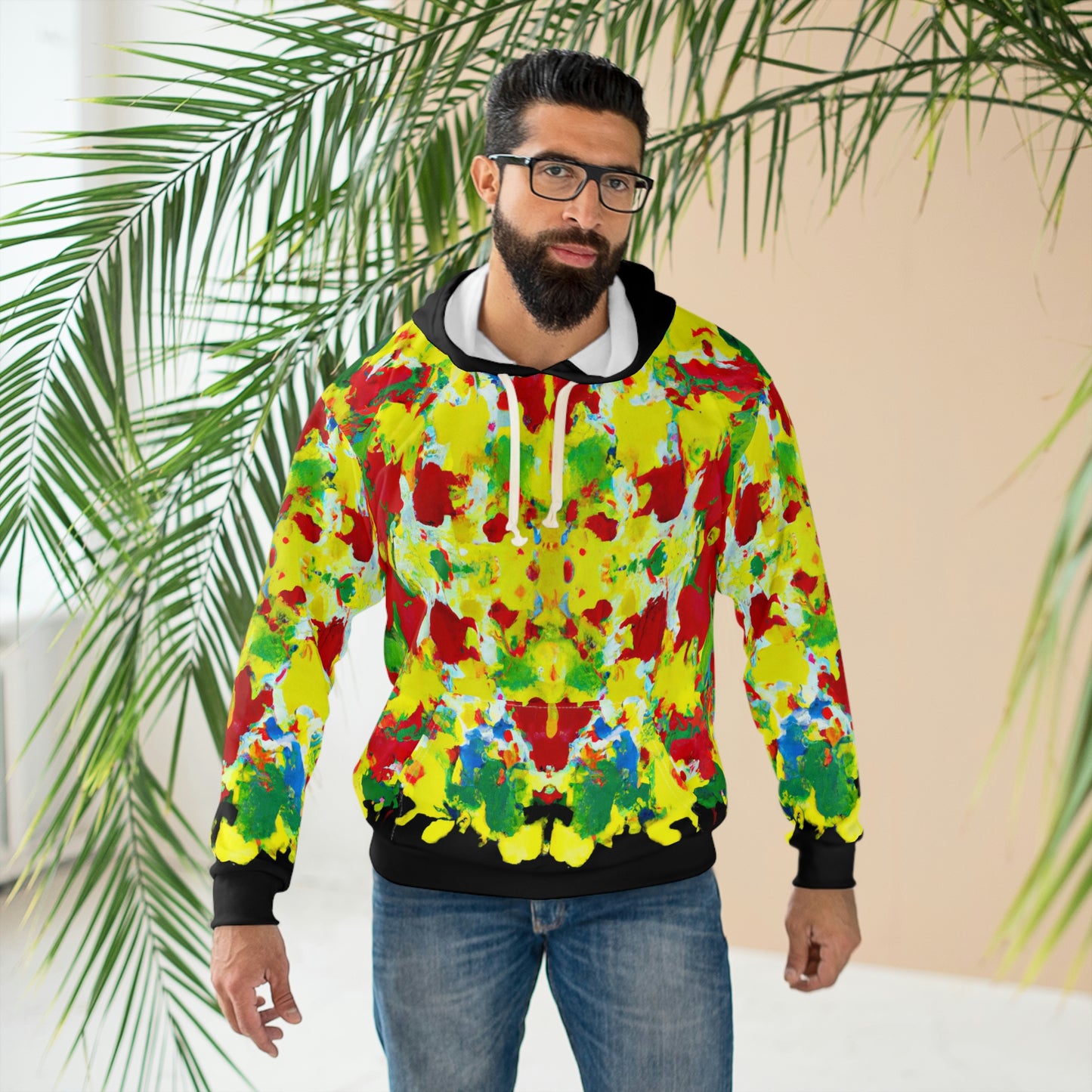 Rasta Acrylic Splatter XW 2 -  AI Art - Pullover Hoodie