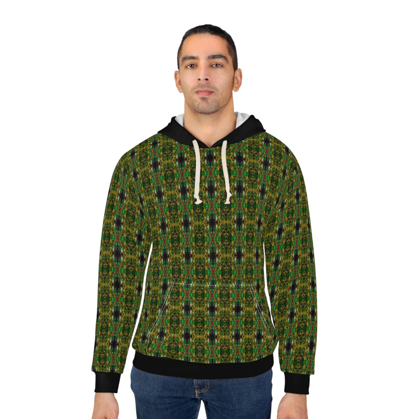 RastaX 1 (Black Hood) - AI Art - Pullover Hoodie