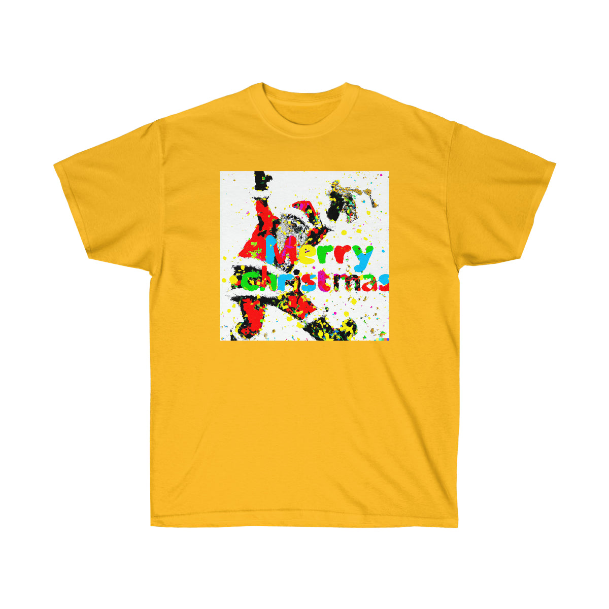 Pollock Style Santa v.5 "Merry christmas" - AI Art - Ultra Cotton Tee