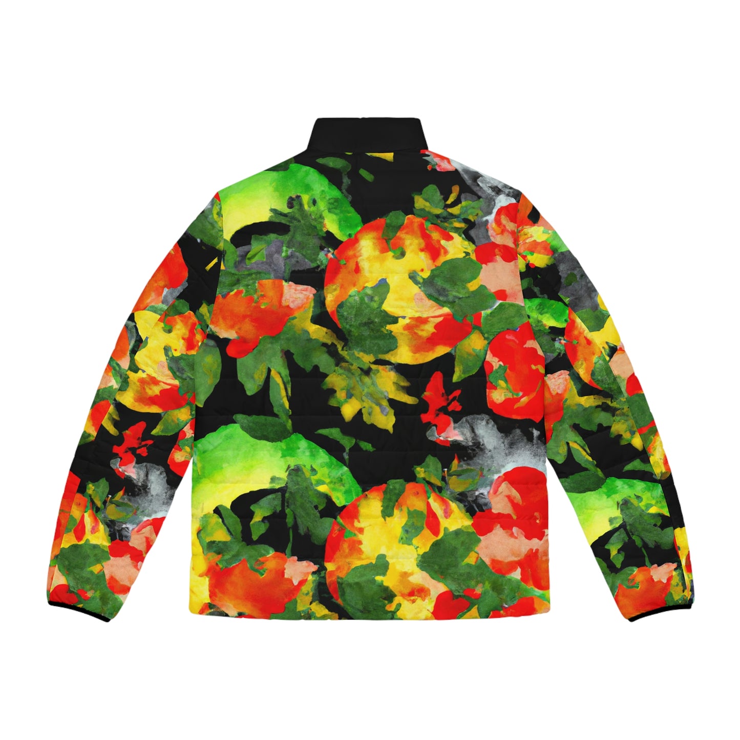 Peach Tree Watercolor Spaceballer Jacket - AI Art - Men's Puffer Jacket