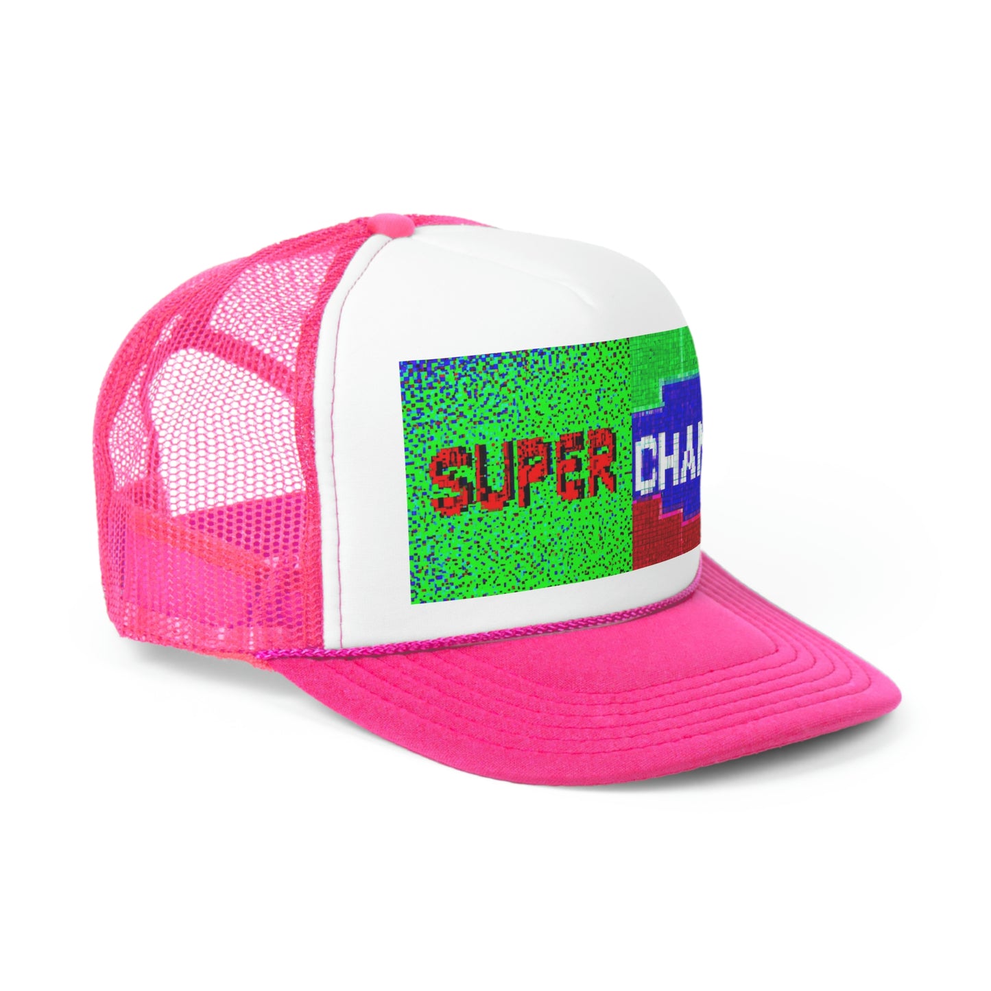 SUPER CHAMP (Alt Logo 4 Pixel) - AI Art - Trucker Hats