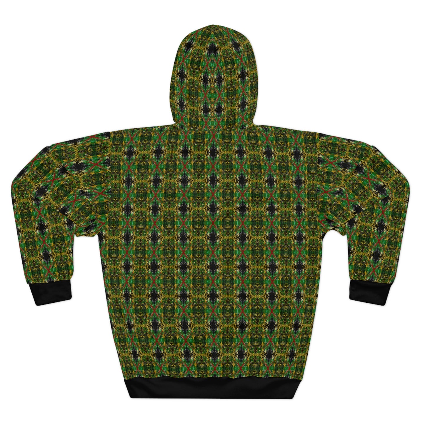 RastaX 1 (Full Patterened Hood) - AI Art - Pullover Hoodie