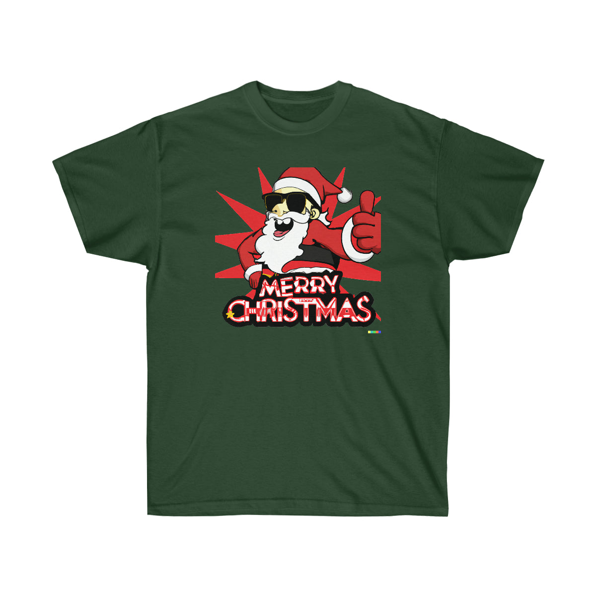 Santa Claus Cool Guy "Merry Christmas" - AI Cartoon Art - Ultra Cotton Tee