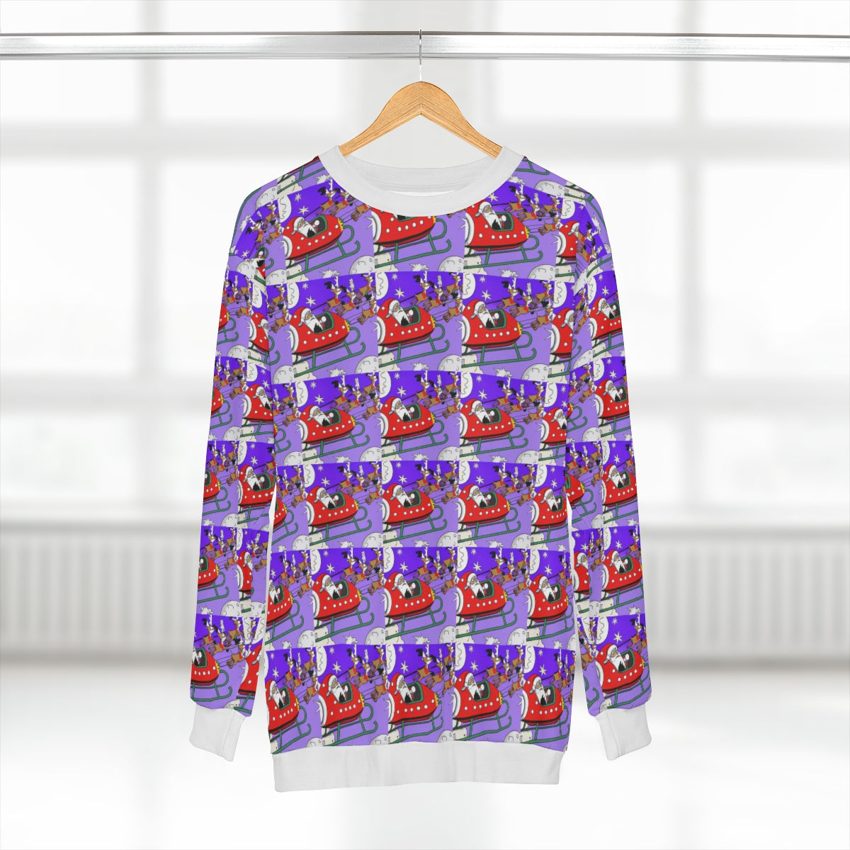 Santa Reindeer Rocketsleigh - AI Cartoon Art - Christmas and Holiday Party Sweatshirt