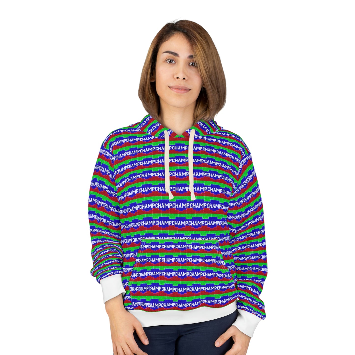 CHAMPCHAMPCHAMPCHAMP (Alt Logo 1 Pixel Art) - AI Art - Pullover Hoodie