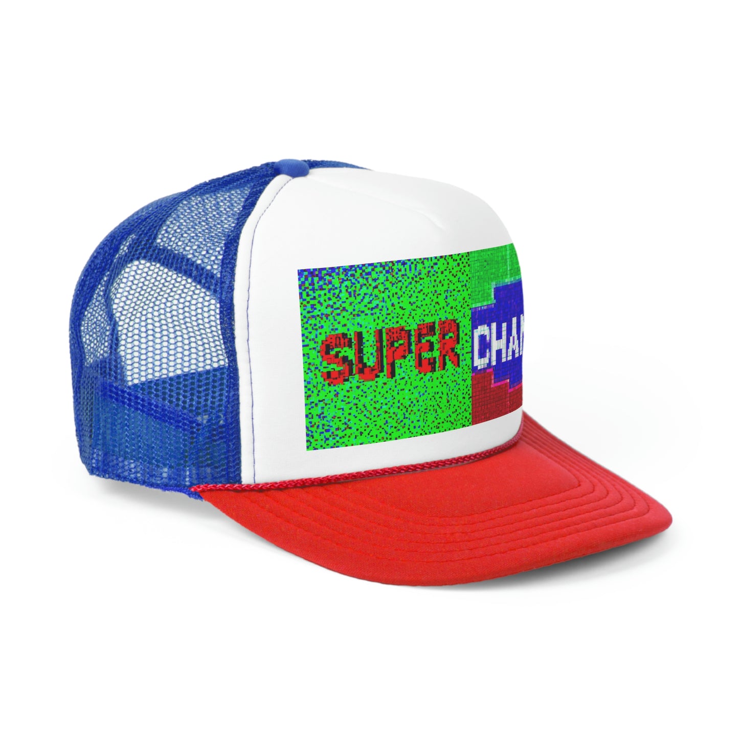 SUPER CHAMP (Alt Logo 4 Pixel) - AI Art - Trucker Hats