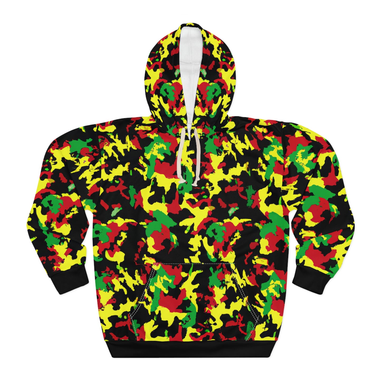 Rasta Camo - AI Art - Pullover Hoodie