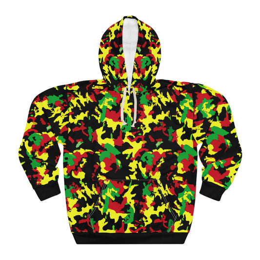 Rasta Camo - AI Art - Pullover Hoodie